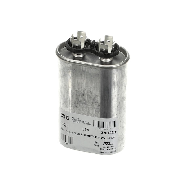 Single Run Capacitor, 15Mfd, 370V, Oval